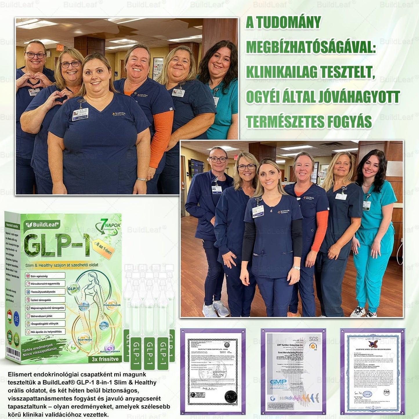 𝖡𝗎𝗂𝗅𝖽𝐿𝑒𝑎𝑓® GLP-1 8 az 1-ben Fit & Vital Szájon át szedhető oldat – Napi egyszer, 7 nap alatt látható változás / Elhízás, szív- és érrendszeri egészség, cukorbetegség, alvási apnoe, bélrendszer egészsége, ízületi problémák és még sok más esetén.