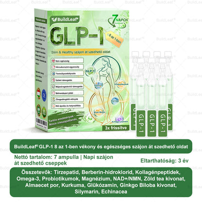 𝖡𝗎𝗂𝗅𝖽𝐿𝑒𝑎𝑓® GLP-1 8 az 1-ben Fit & Vital Szájon át szedhető oldat – Napi egyszer, 7 nap alatt látható változás / Elhízás, szív- és érrendszeri egészség, cukorbetegség, alvási apnoe, bélrendszer egészsége, ízületi problémák és még sok más esetén.